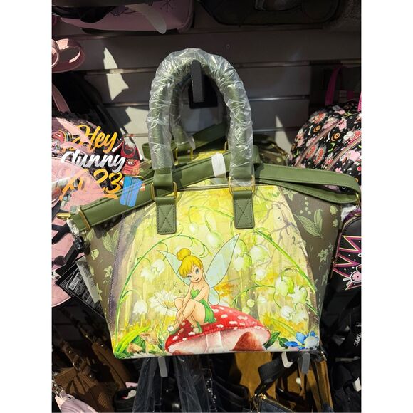 Loungefly Disney Peter Pan Tinker Bell Mushroom Satchel Bag - Picture 1 of 5